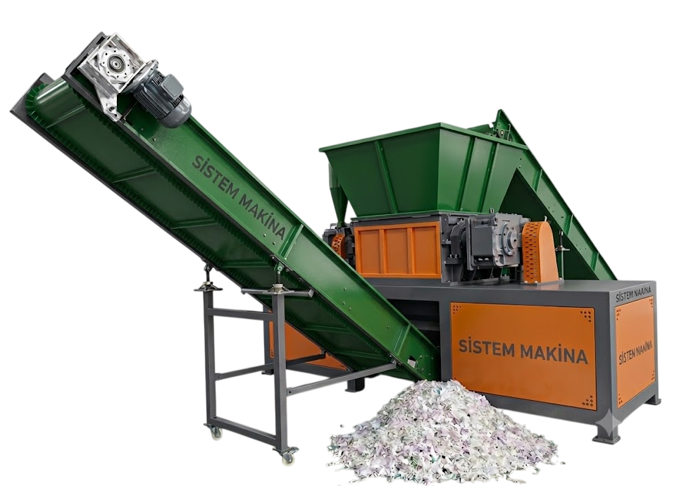 Çift Rulo Tek Şaftlı Shredder
