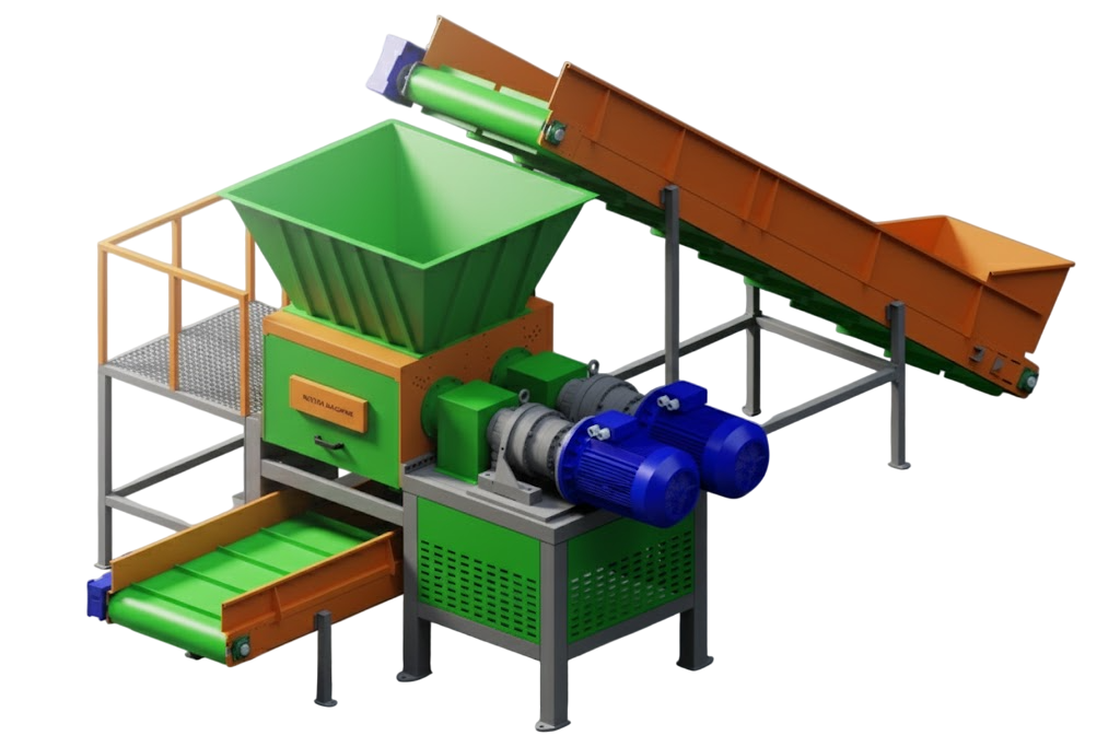 Çift rotor tek eksen Shredder