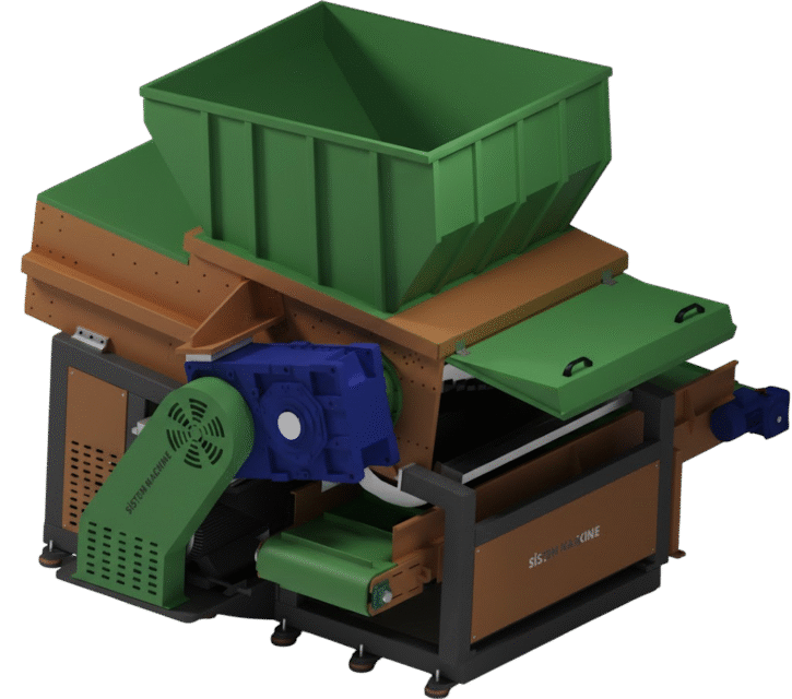 Tek şaft shredder kırma