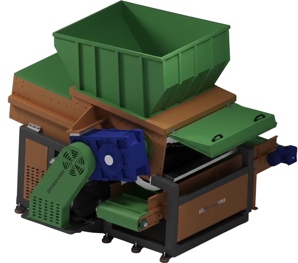 Tek şaft shredder kırma